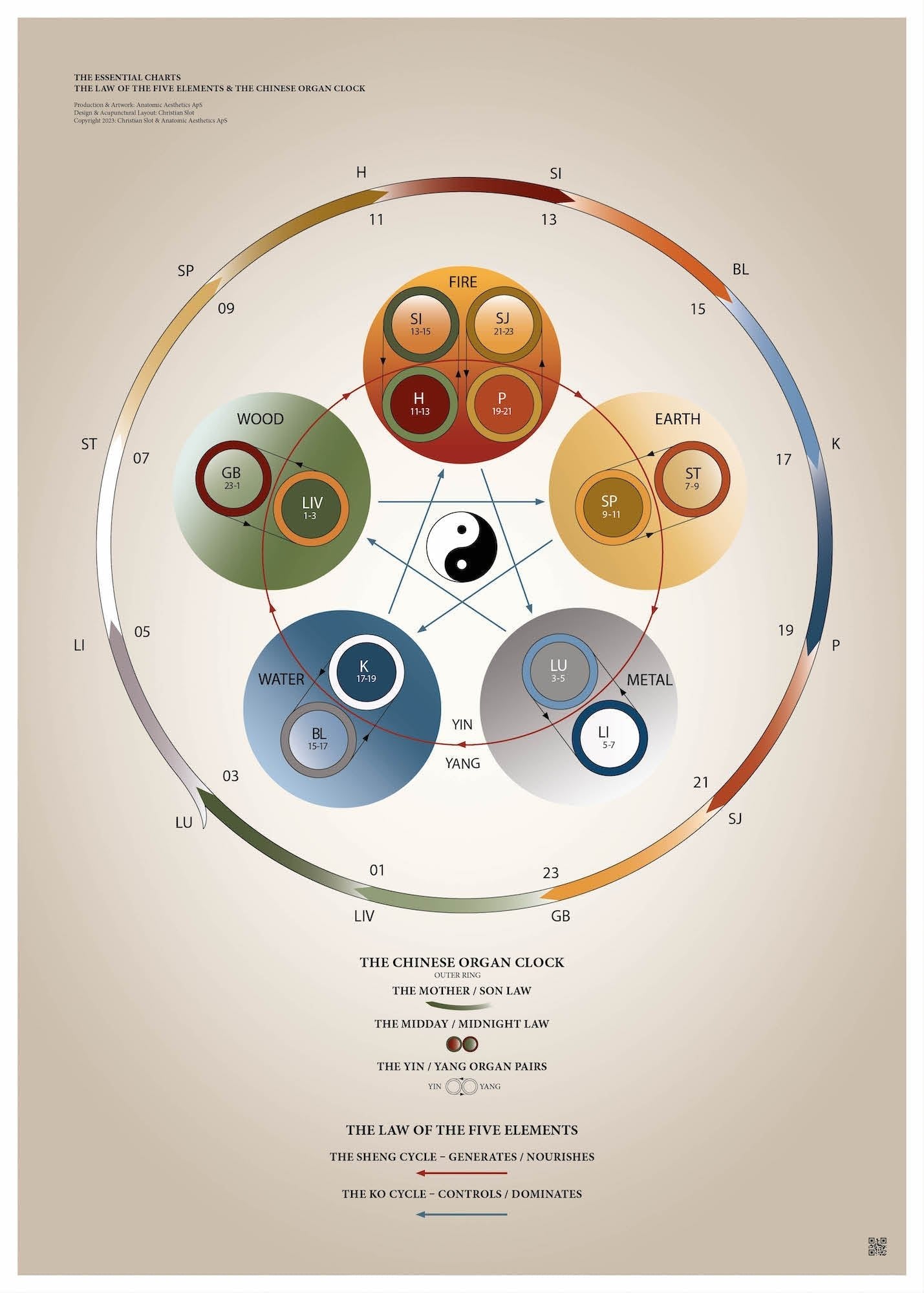 Plakat om 5 - element teorien af Christian Slot - eAnatomi